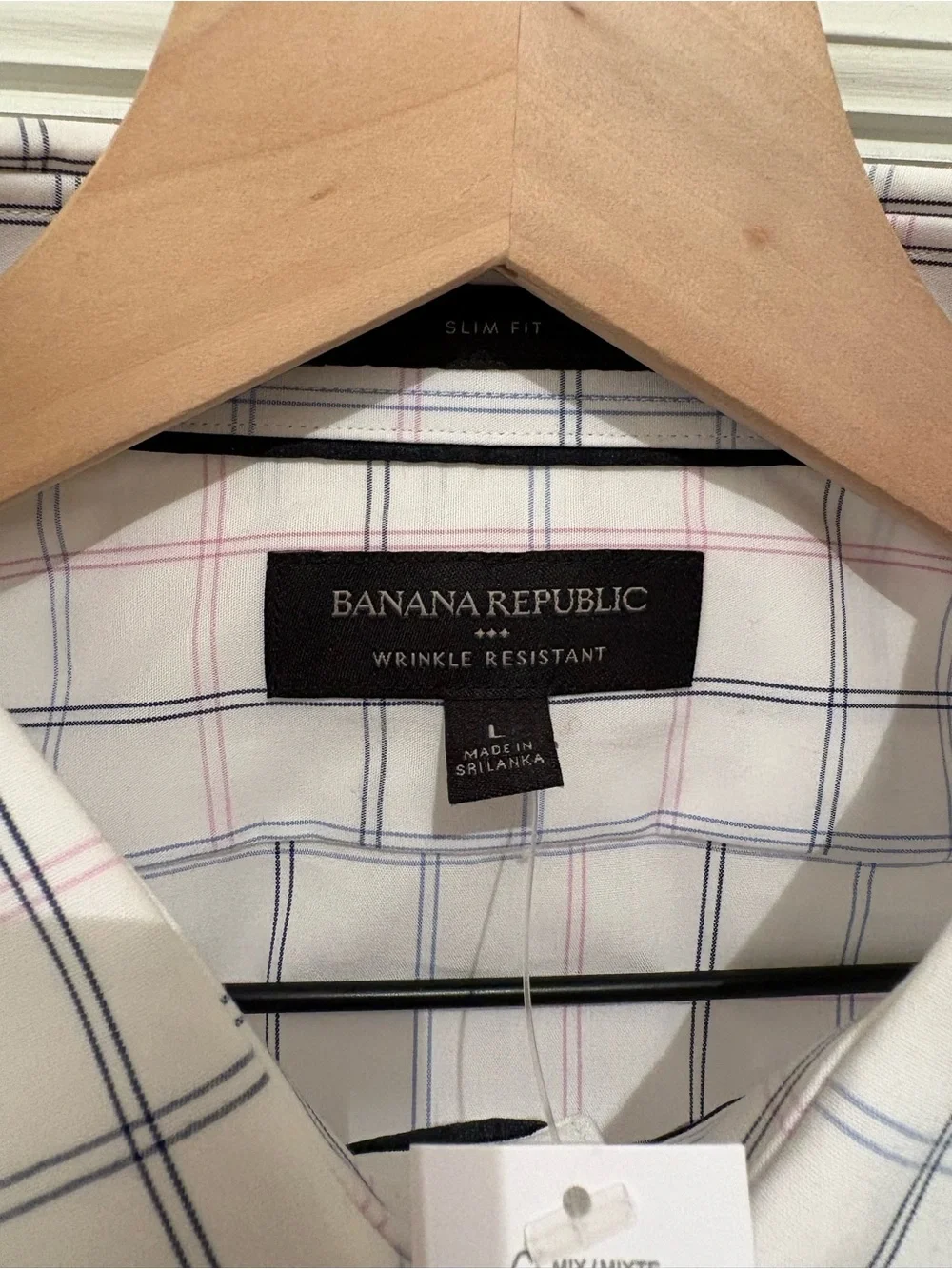 Men’s Banana Republic slim fit long sleeve button down shirt size L NWT